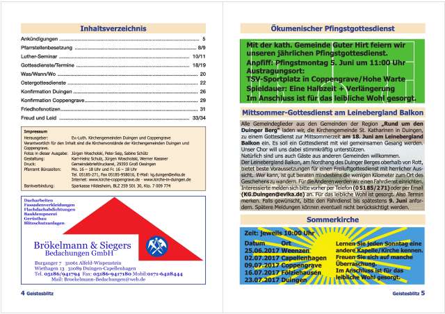 Gemeindebrief Juni 2017 - August 2017