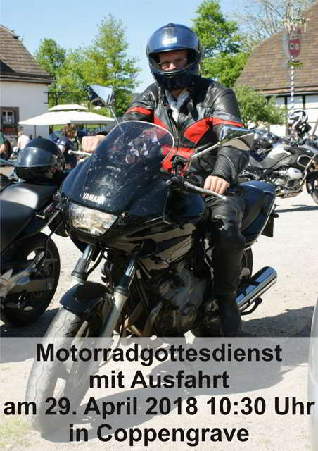 Einladung zum Motorradgottesdienst in der St. Franziskuskirche am 29. April um 10:30 Uhr