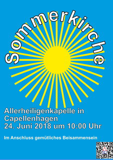 Sommerkirche - Capellenhagen 24.Juni um 10 Uhr