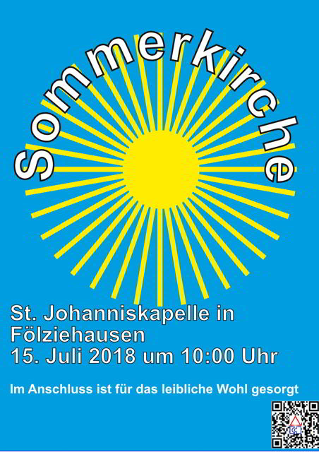 4. Sommerkirche in Fölziehausen am 15. Juli um 10 Uhr