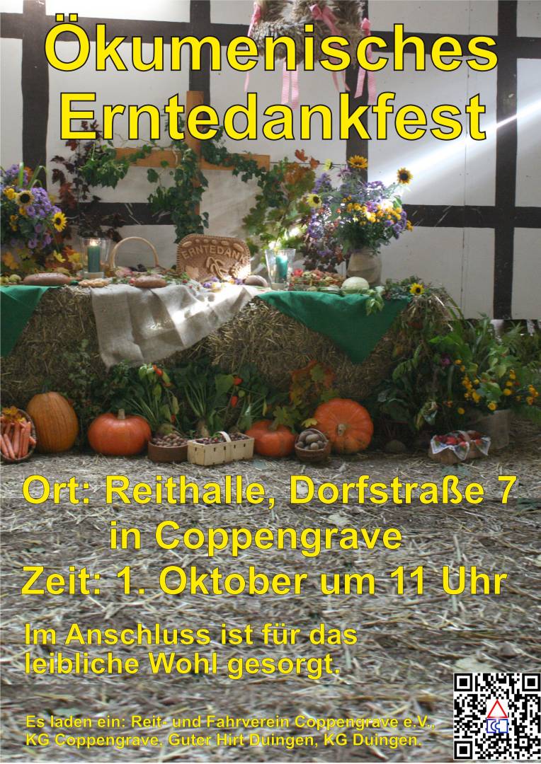 Noch 2 Tage bis zum Erntedankfest in der Reithalle in Coppengrave