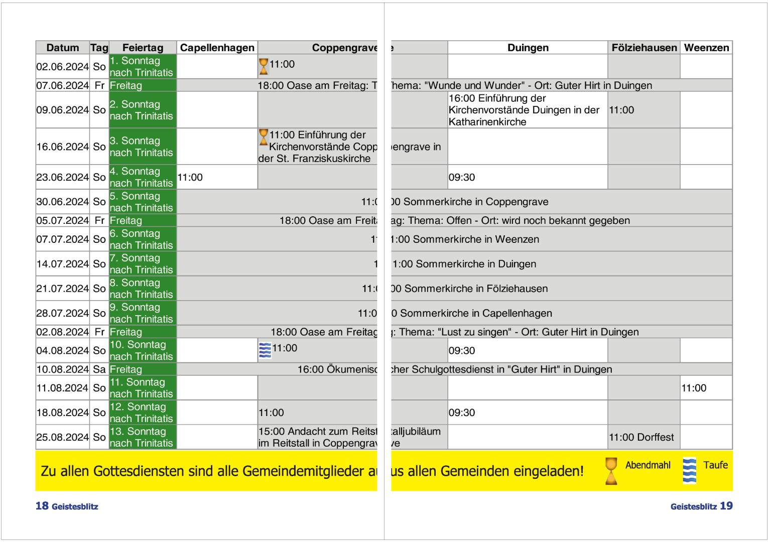 Gemeindebrief Juni - August 2024