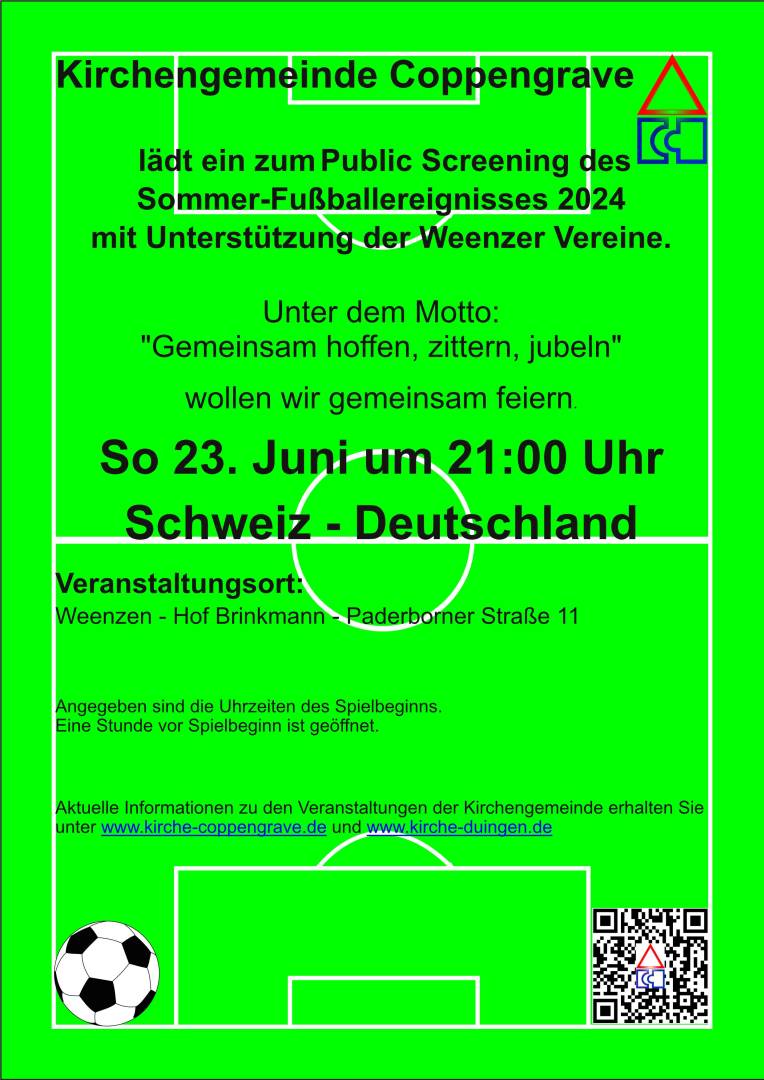 Letztes Gruppenspiel am Sonntag um 21:00 Uhr: Schweiz - Deutschland