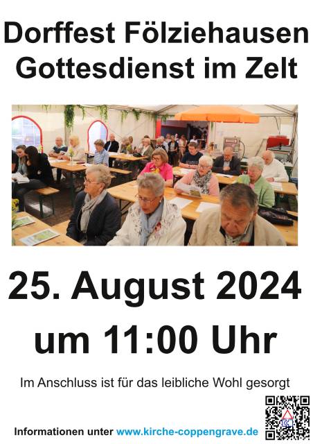 Einladung zum Gottesdienst zum Dorffest in Fölziehausen