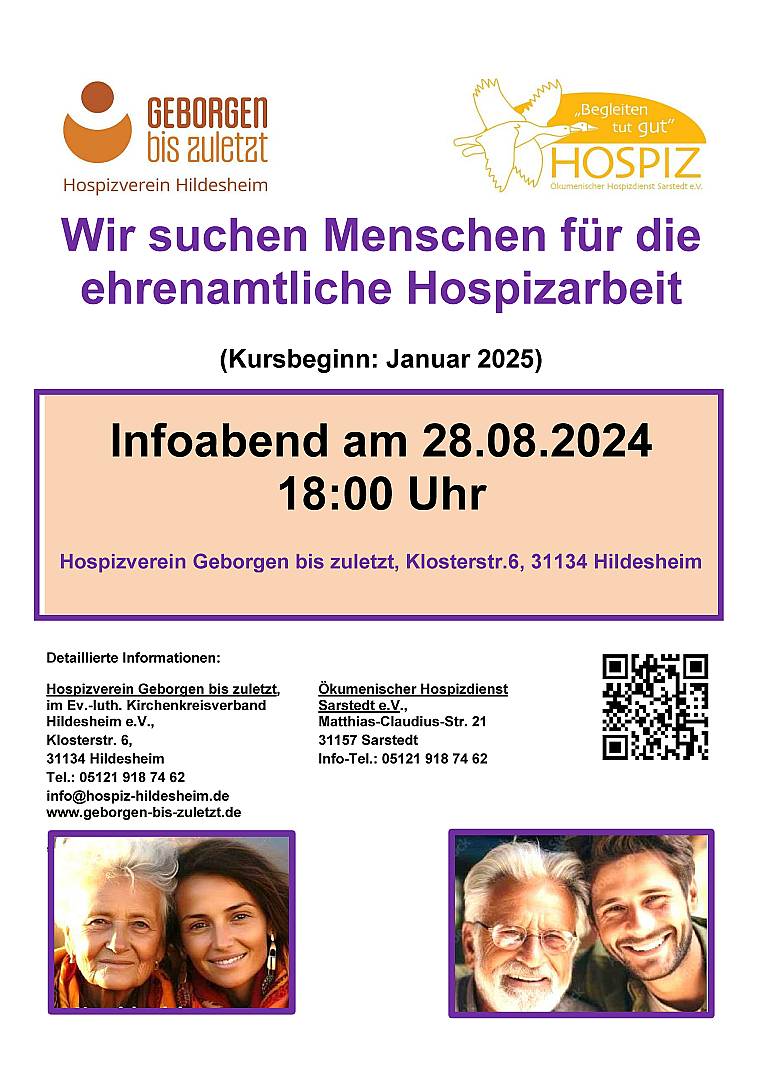 Hospizverein lädt zum Infoabend ein - Engagierte Menschen für die Hospizbegleitung gesucht