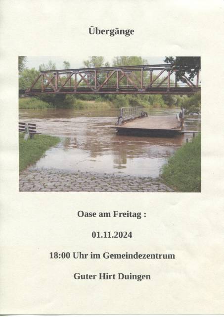 Morgen: Oase am Freitag