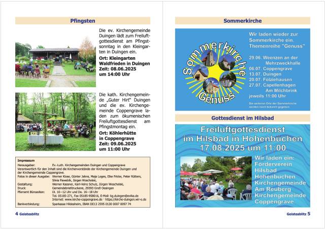 Gemeindebrief Juni - August 2025