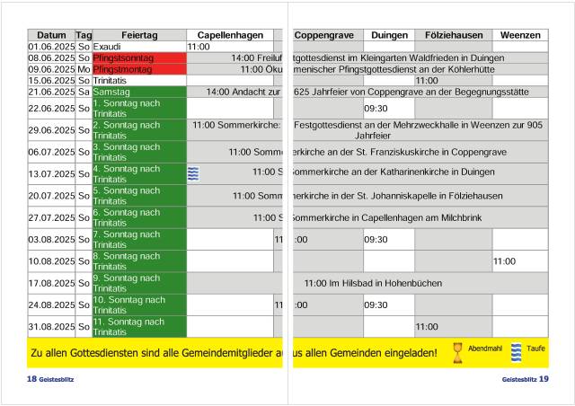 Gemeindebrief Juni - August 2025