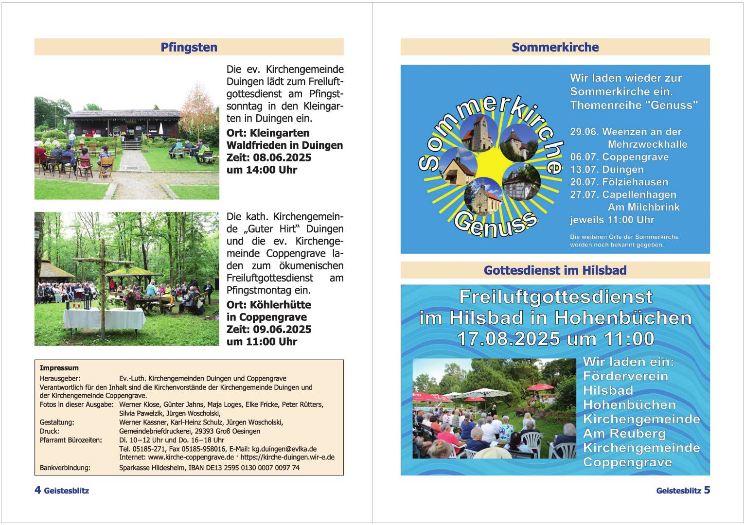 Gemeindebrief Juni - August 2025