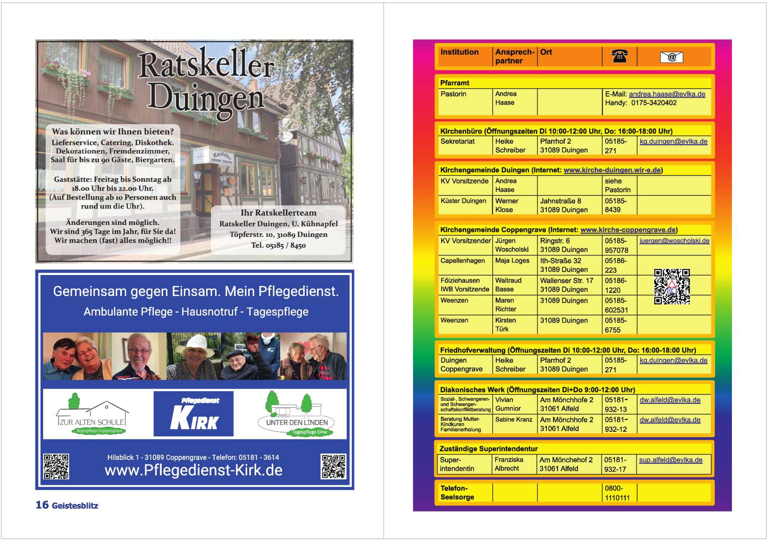 Gemeindebrief Juni - August 2025