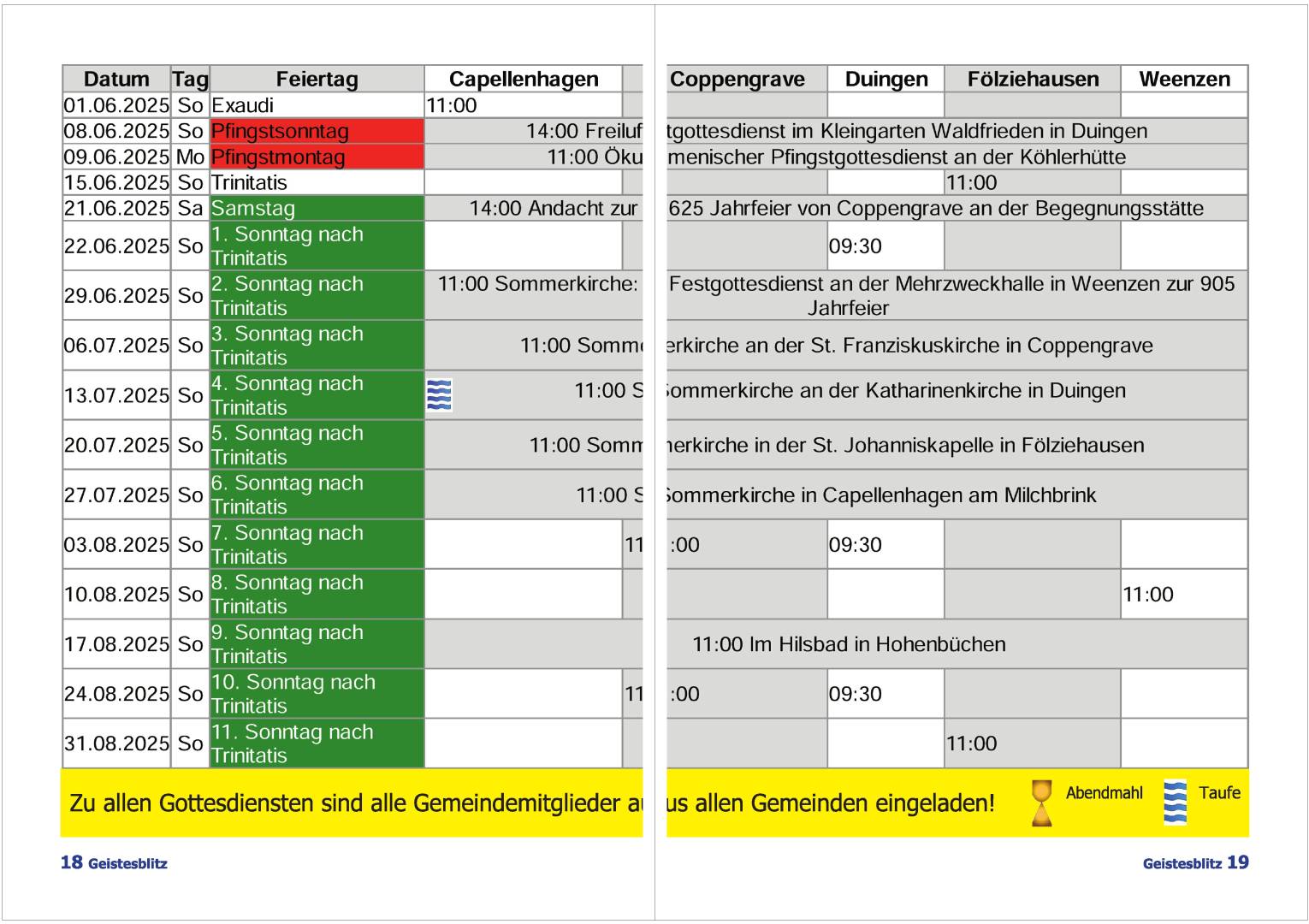 Gemeindebrief Juni - August 2025