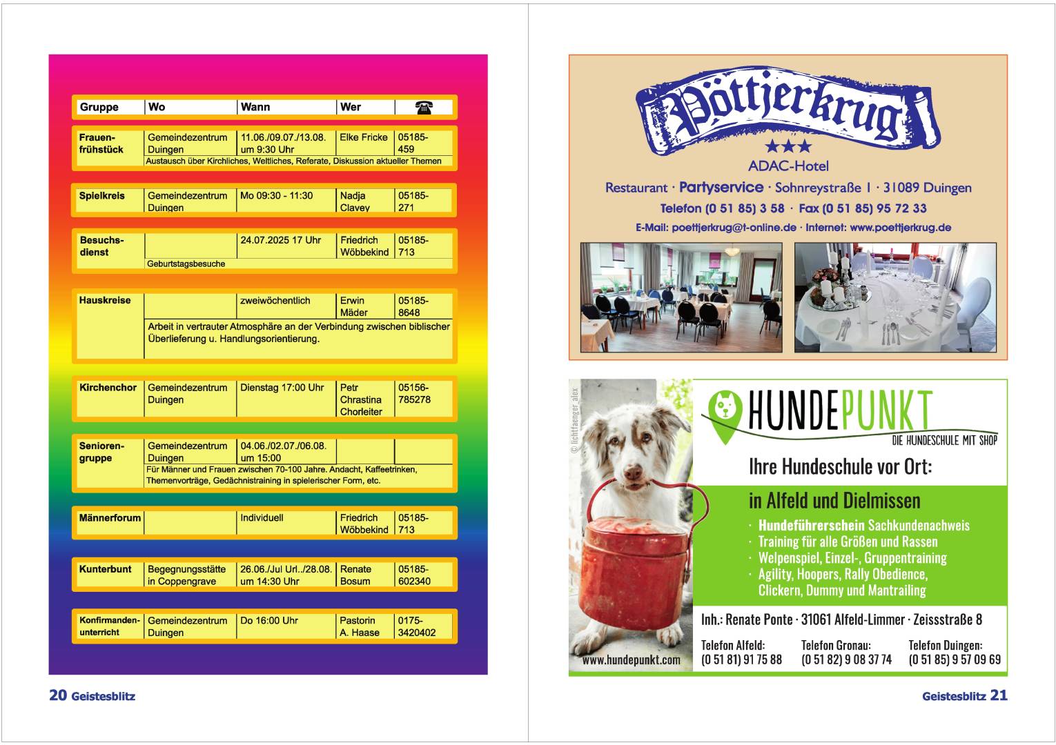 Gemeindebrief Juni - August 2025