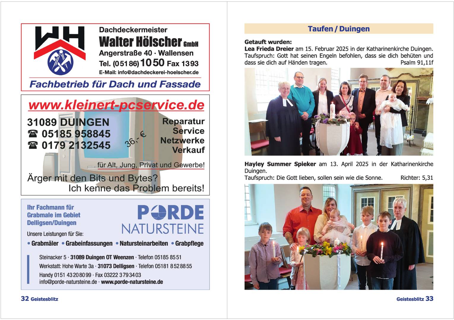 Gemeindebrief Juni - August 2025