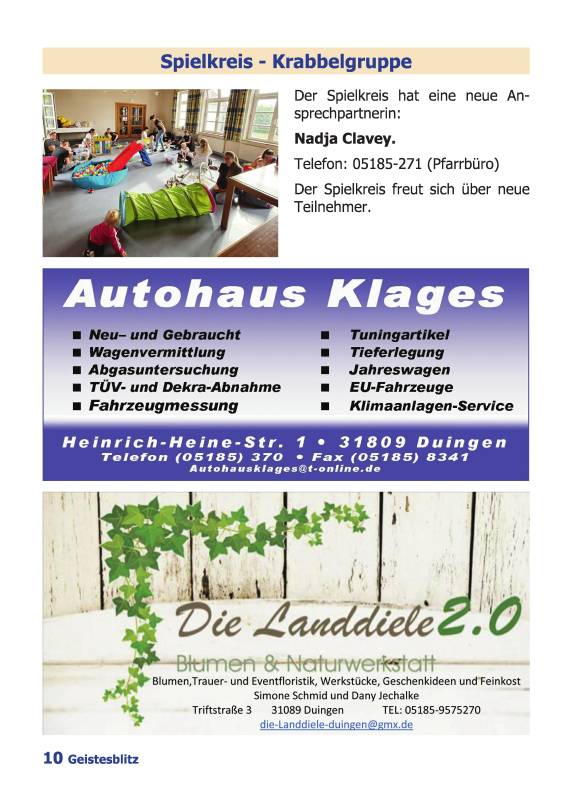 Gemeindebrief Juni - August 2025