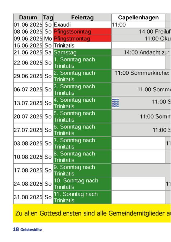 Gemeindebrief Juni - August 2025