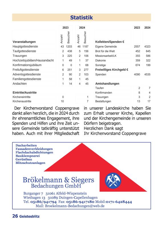 Gemeindebrief Juni - August 2025