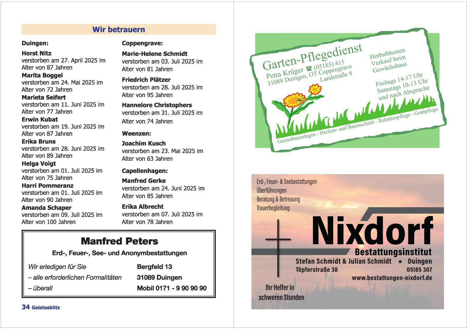 Gemeindebrief September 2025 - November 2025