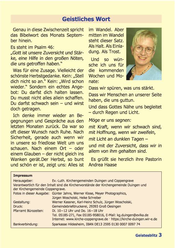 Gemeindebrief September 2025 - November 2025