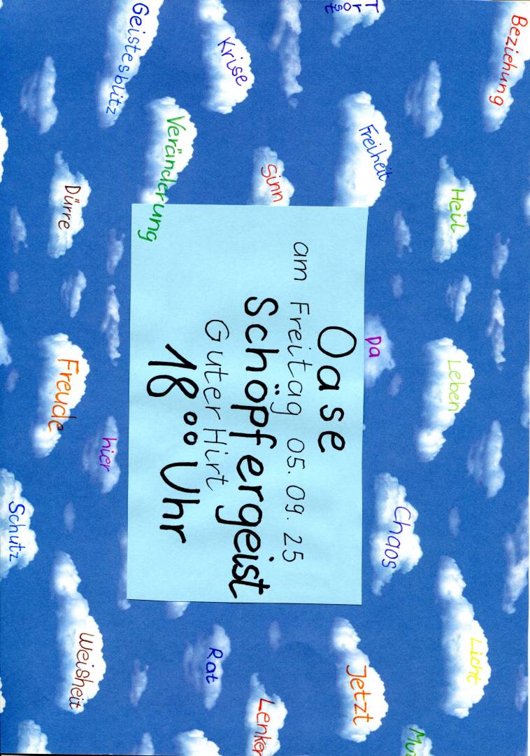 Ankündigung Oase am Freitag