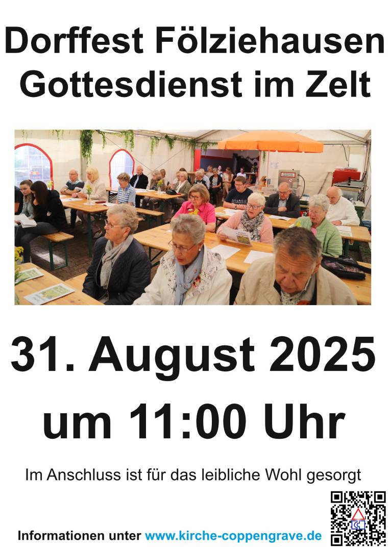 Übermorgen Gottesdienst zum Dorffest in Fölziehausen