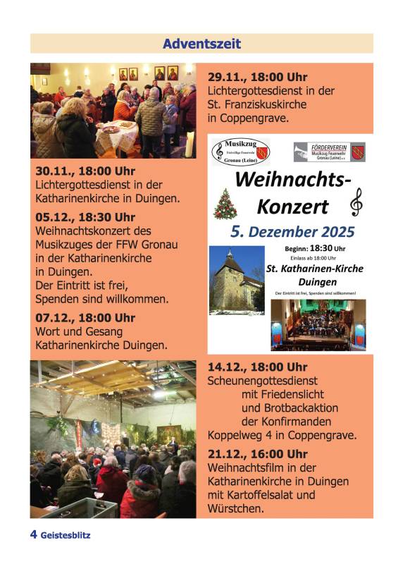 Gemeindebrief für die Monate Dezember 2025 - Februar 2026