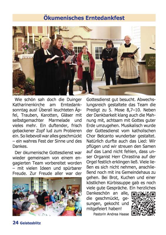 Gemeindebrief für die Monate Dezember 2025 - Februar 2026