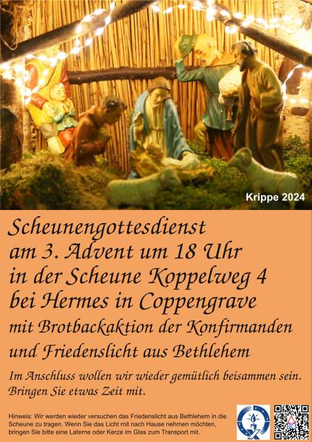 Am 3. Advent ist Scheunengottesdienst