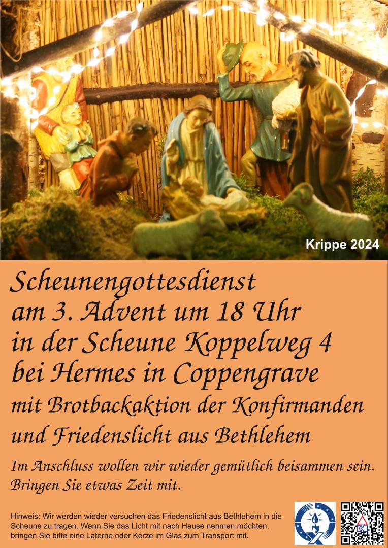 Am 3. Advent ist Scheunengottesdienst