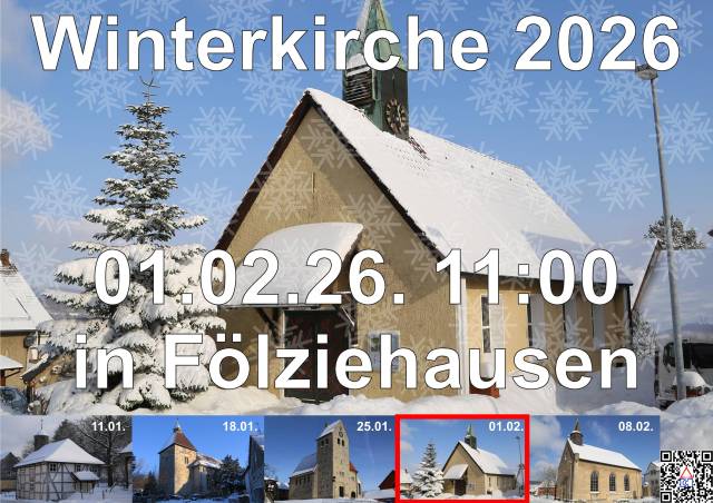 Am Sonntag: Winterkirche in der St. Johannis Kapelle in Fölziehausen