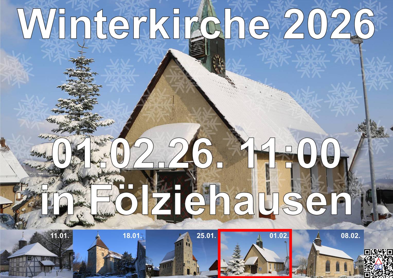 Am Sonntag: Winterkirche in der St. Johannis Kapelle in Fölziehausen