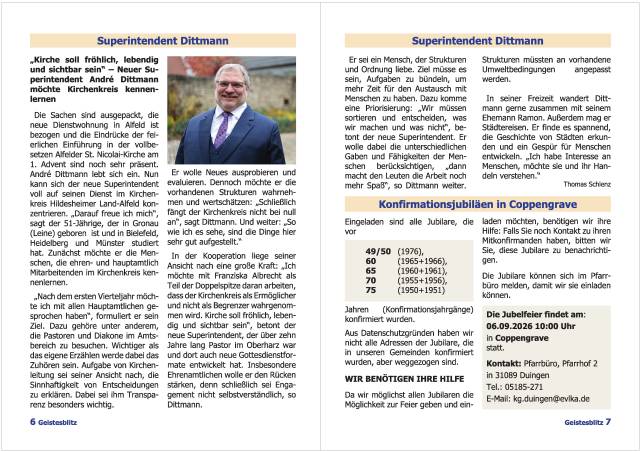 Gemeindebrief März - Mai 2026