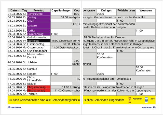 Gemeindebrief März - Mai 2026