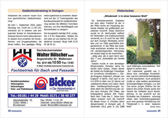 Gemeindebrief Juni - August 2026