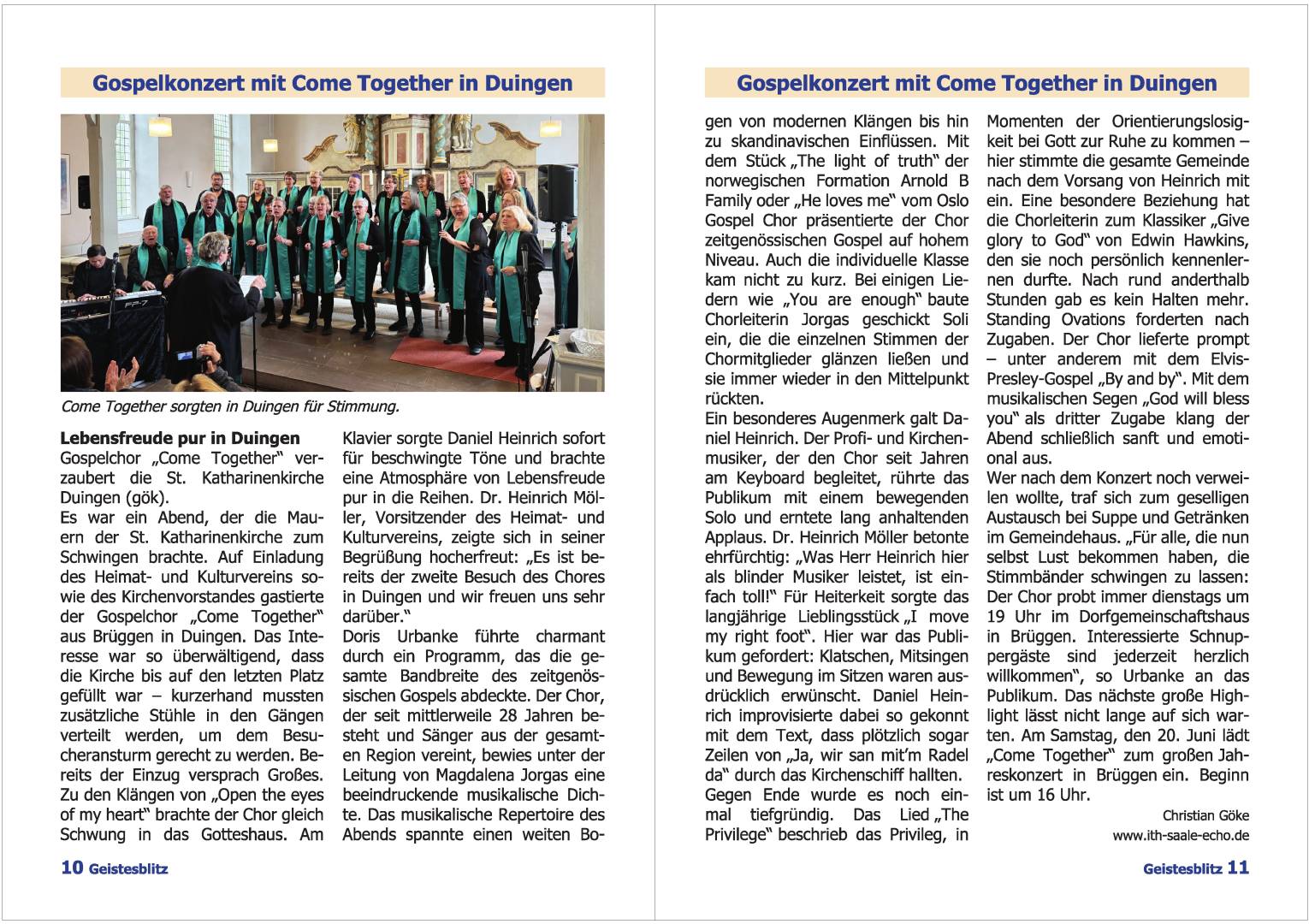 Gemeindebrief Juni - August 2026